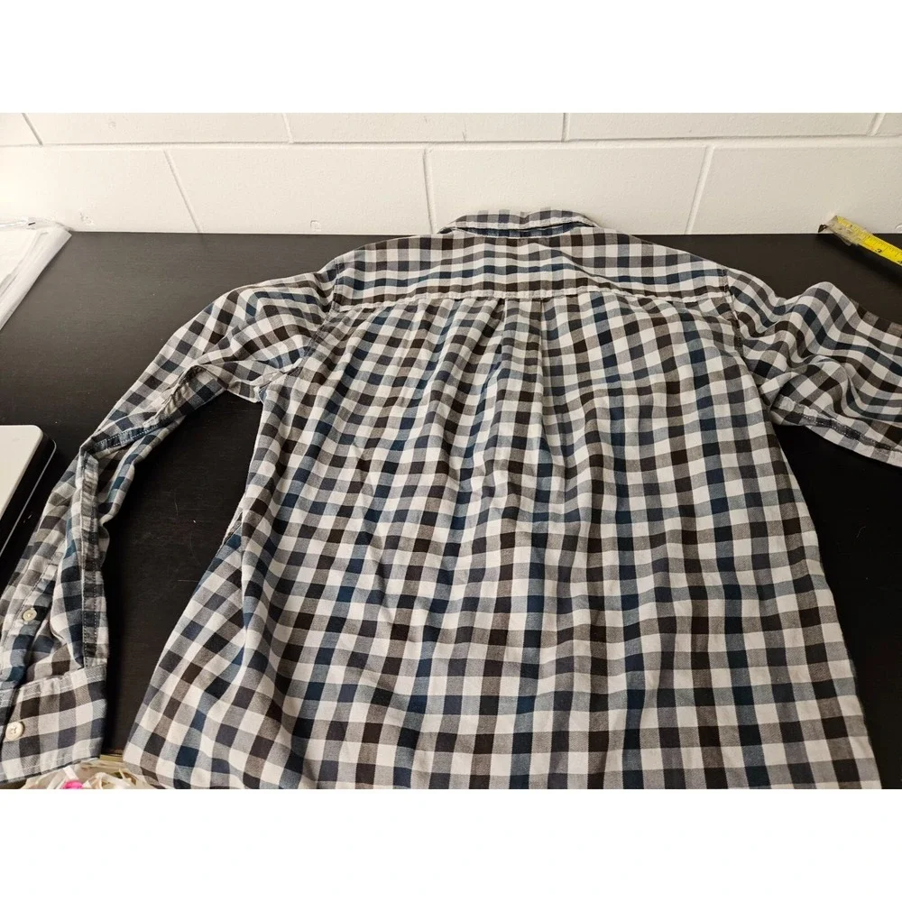 The North Face Shirt Mens Small Black/White check-shirt buttons‎